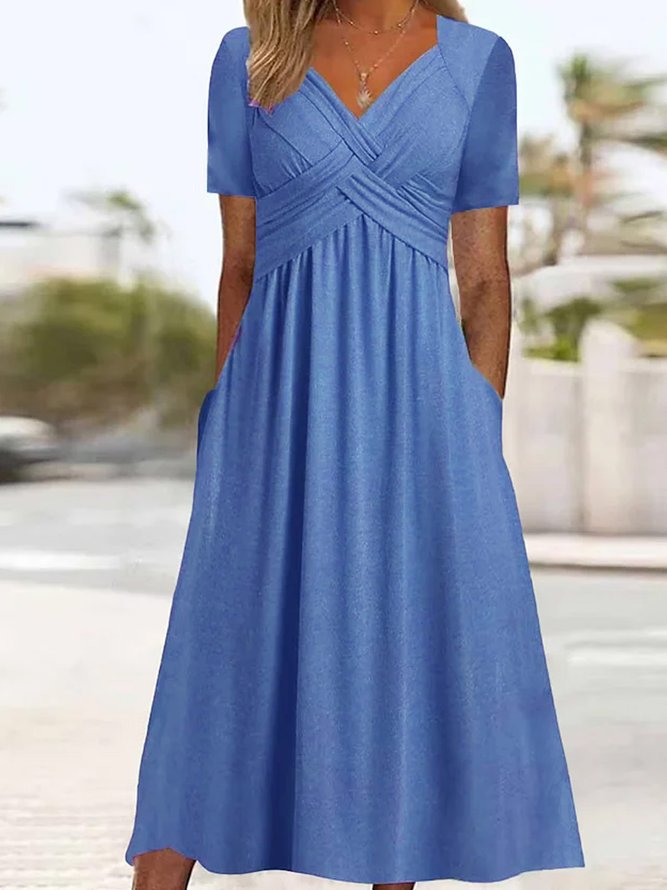 👍👍【50% OFF】💐👗【S-3XL】2026 jarné a letné nové jednofarebné módne jednoduché ležérne šaty