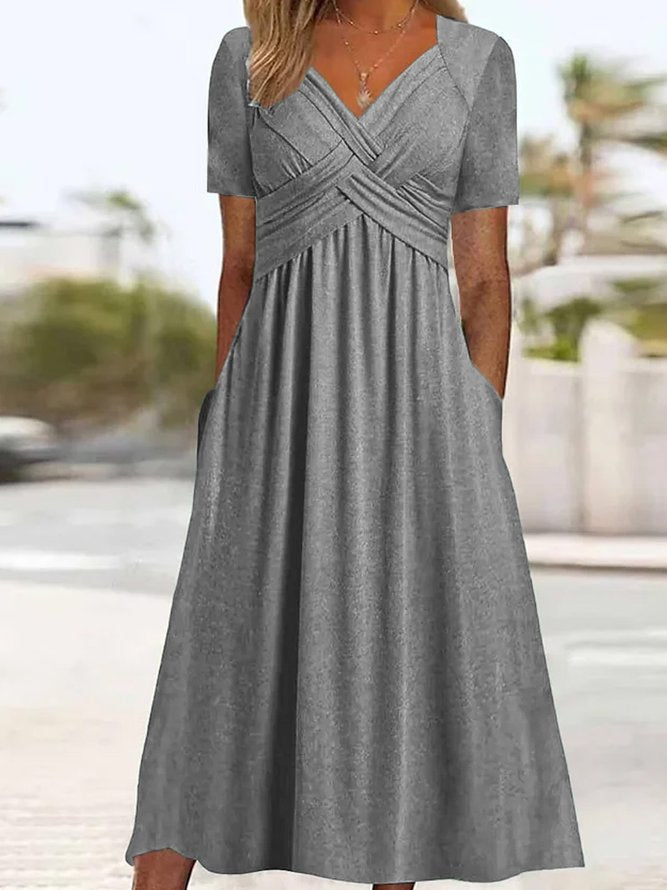 👍👍【50% OFF】💐👗【S-3XL】2026 jarné a letné nové jednofarebné módne jednoduché ležérne šaty