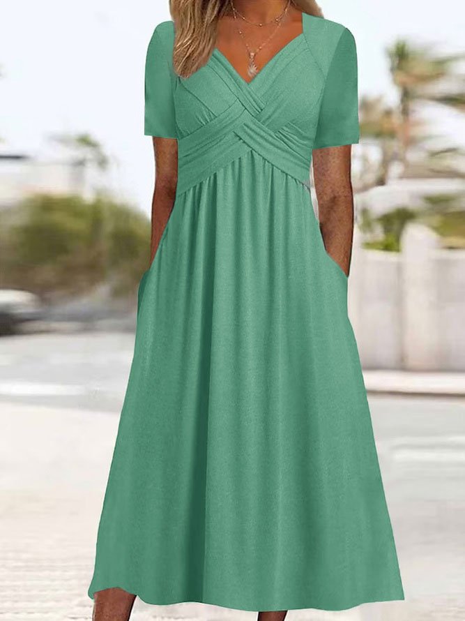 👍👍【50% OFF】💐👗【S-3XL】2026 jarné a letné nové jednofarebné módne jednoduché ležérne šaty